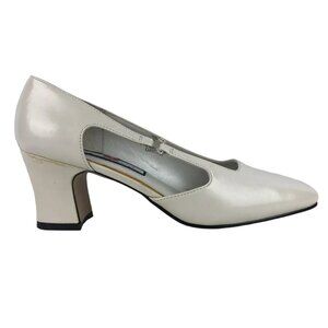 Gloria Vanderbilt Womens Signature Label Beige Pump Block Heel‎ Size US 8.5 M